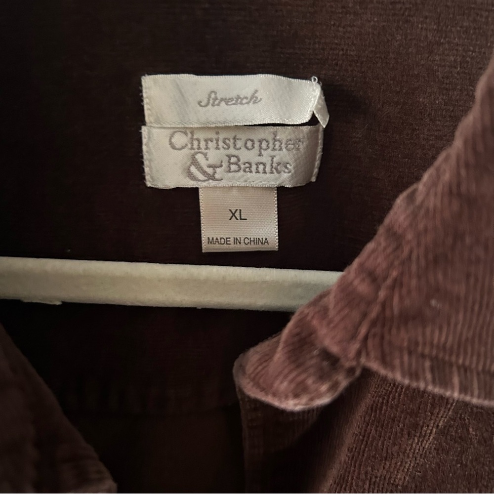 Christopher & Banks cotton corduroy y2K style button front shacket
L - Picture 3 of 7